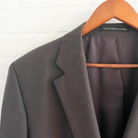 Vintage Men’s Blazer Brown Wool Formal Business Old money Academia 46L - Picture 11 of 14